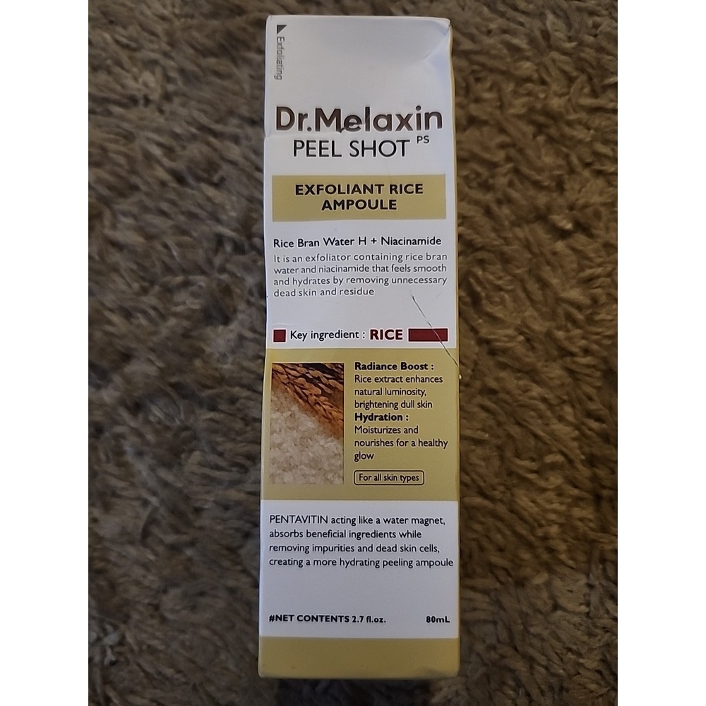 Dr. Melaxin Peel Shot Exfoliant Rice Ampoule 2.7 fl oz Exp. 2028